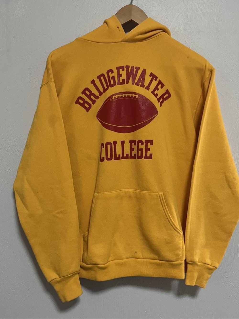 Russell Athletic Yellow Crewneck Sweatshirt with Red Graphic